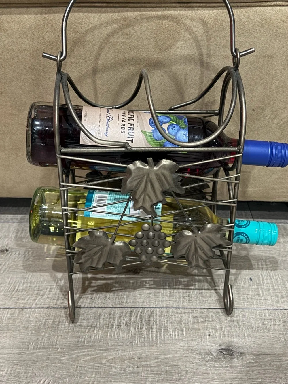 Metal Grape Vine Wine Bottle Rack - Bronze Finish